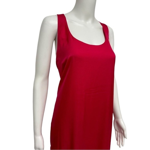 BCBG Max Azria Women’s Sleeveless Elegant Bright Pink Satin Maxi Dress - Picture 8 of 15